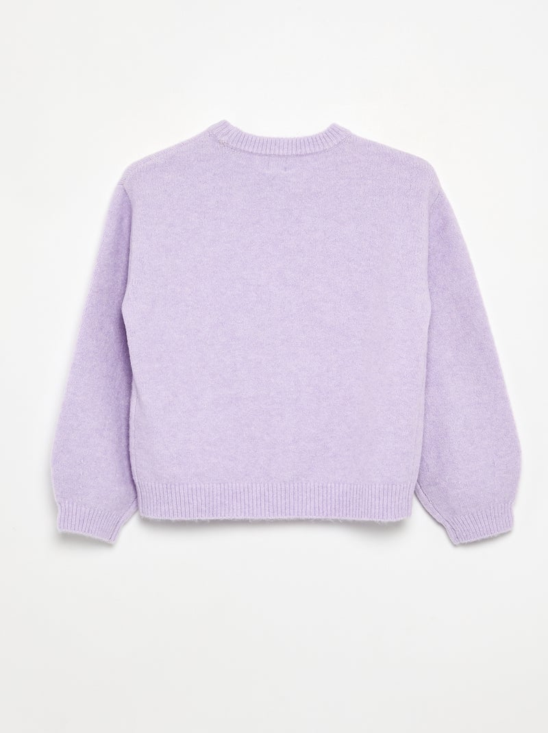 Camisola lisa de manga comprida Violeta - Kiabi