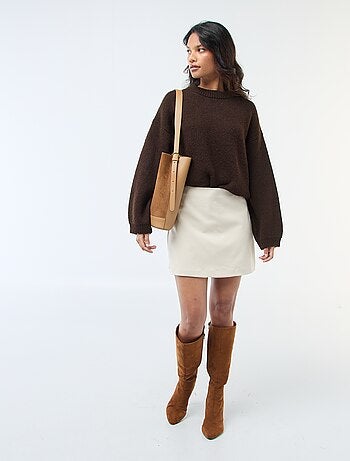 Camisola lisa em malha grossa