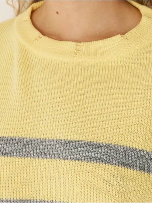 Camisola listrada com gola redonda - Kiabi Camisola listrada com gola redonda - Kiabi