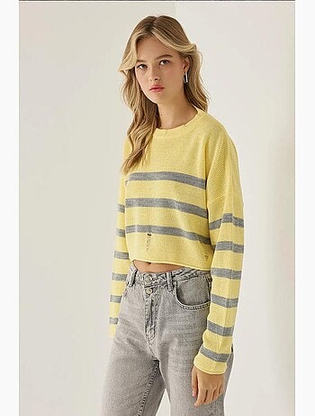 Camisola listrada com gola redonda hiccup