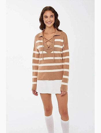 Camisola listrada de malha relaxada hiccup