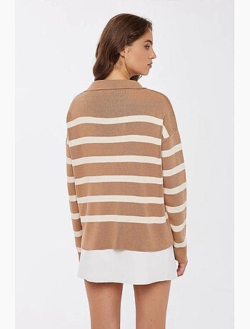 Camisola listrada de malha relaxada hiccup
