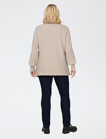 Camisola malha canelada lisa