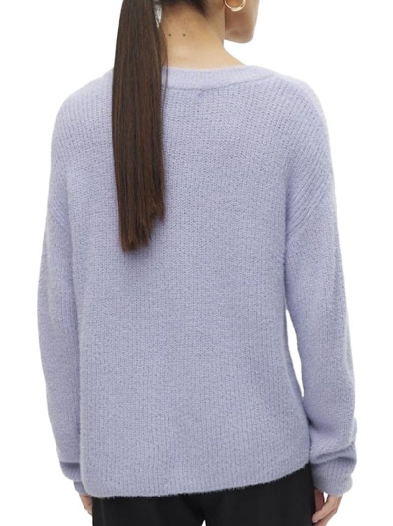 Camisola Malha Mauve com Mangas Abufar Vero Moda para Mulher Roxo - Kiabi