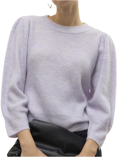 Camisola malha mauve vero moda vigga para mulher - Kiabi Camisola malha mauve vero moda vigga para mulher - Kiabi