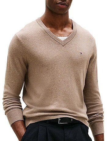 Camisola de Homem Tommy Hilfiger Pima Bordeaux MW0MW28047