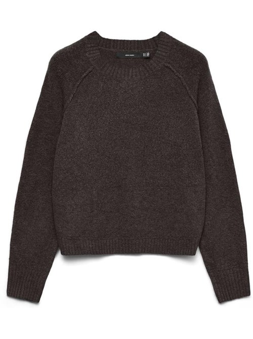 Camisola Marrom Escuro Feminina Vero Moda Maquarius Raglan - Kiabi Camisola Marrom Escuro Feminina Vero Moda Maquarius Raglan - Kiabi