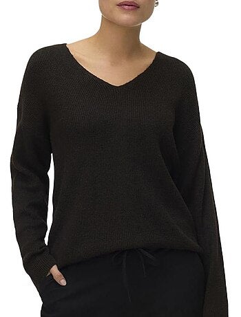 Camisola Marrom Vero Moda Crewlefile para Mulher