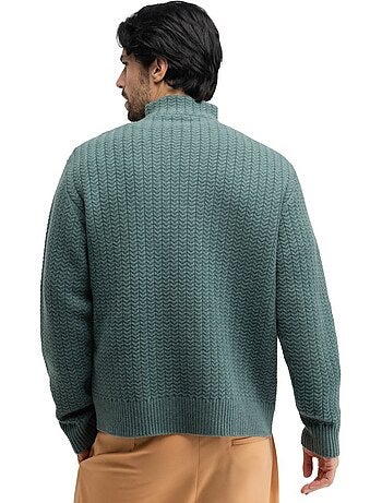 Camisola meio fecho zipper e gola subida para homem