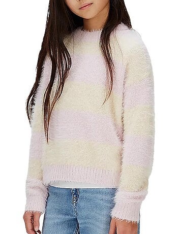 Camisola Menina Calvin Klein Jeans Ck Stripe Amarelo/Rosa