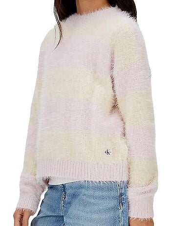 Camisola Menina Calvin Klein Jeans Ck Stripe Amarelo/Rosa