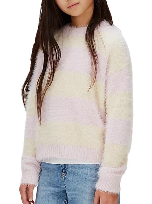 Camisola Menina Calvin Klein Jeans Ck Stripe Amarelo/Rosa - Kiabi Camisola Menina Calvin Klein Jeans Ck Stripe Amarelo/Rosa - Kiabi