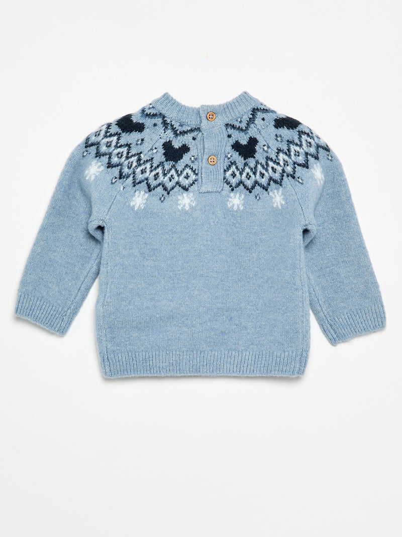 Camisola 'Mickey' 'Disney' de gola redonda 'Natal' Azul - Kiabi