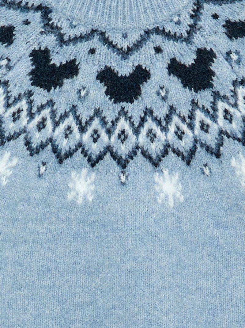 Camisola 'Mickey' 'Disney' de gola redonda 'Natal' Azul - Kiabi