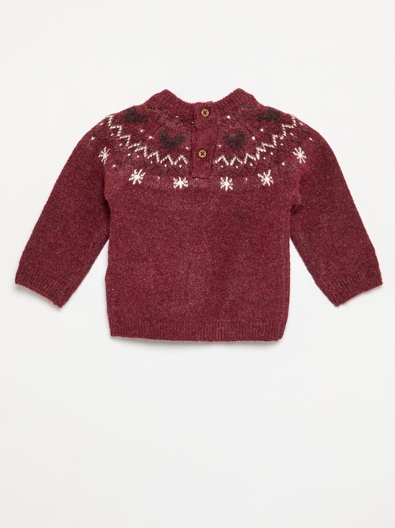 Camisola 'Mickey' 'Disney' de gola redonda 'Natal' Castanho - Kiabi