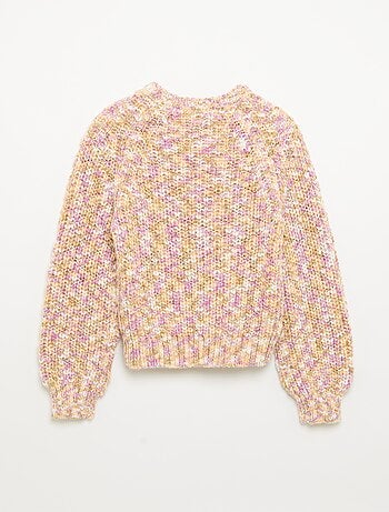 Camisola multicolor de malha grossa
