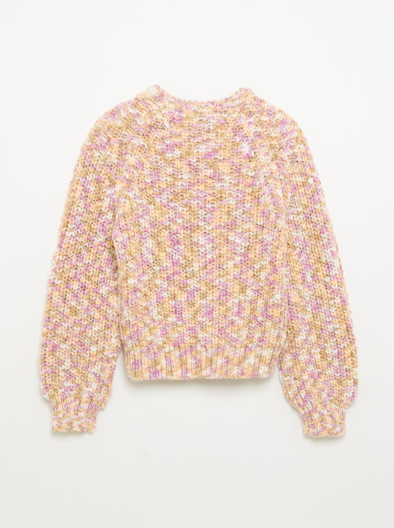 Camisola multicolor de malha grossa Rosa - Kiabi