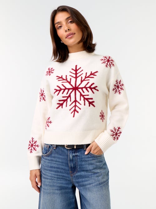 Camisola 'Natal' com padrão em malha grossa - Kiabi