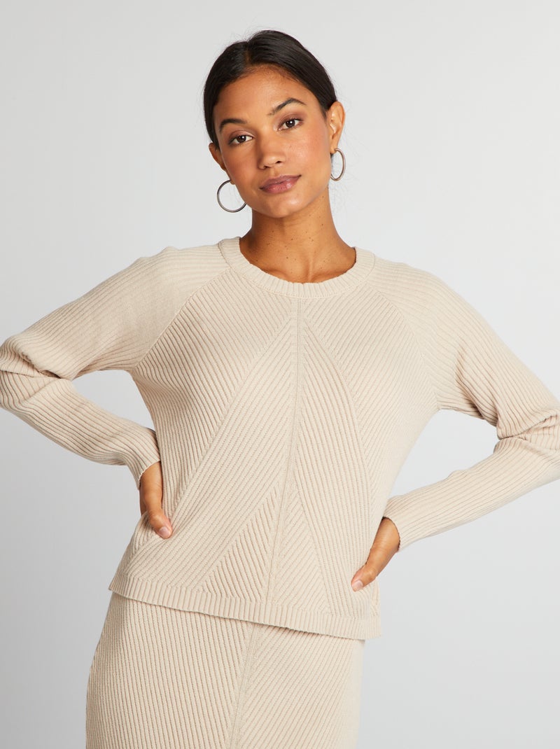 Camisola nervurada BRANCO - Kiabi