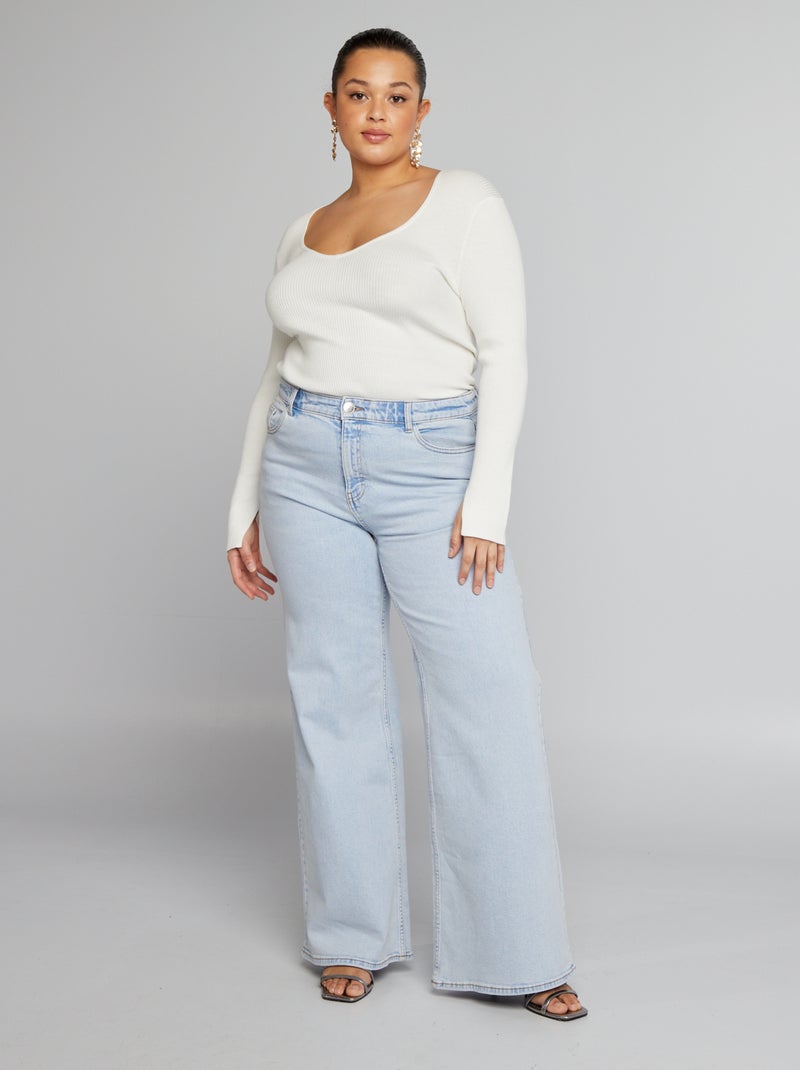 Camisola nervurada Branco - Kiabi