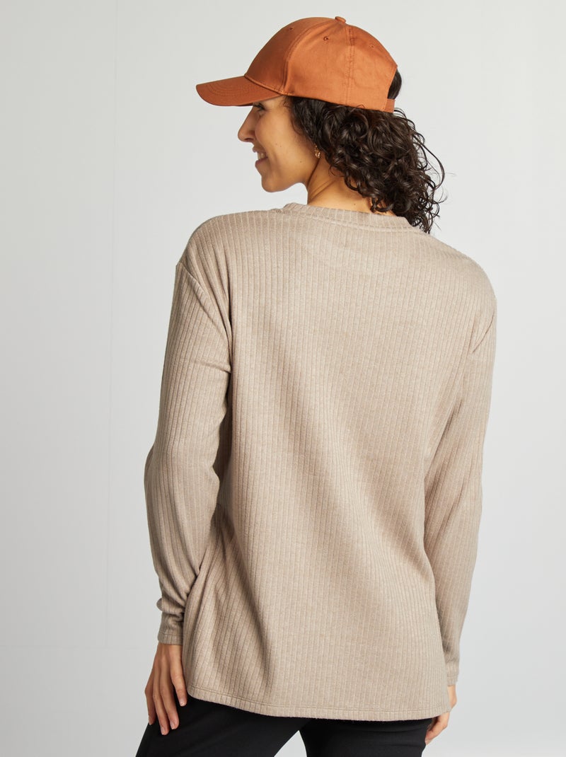 Camisola nervurada de grávida BEGE - Kiabi