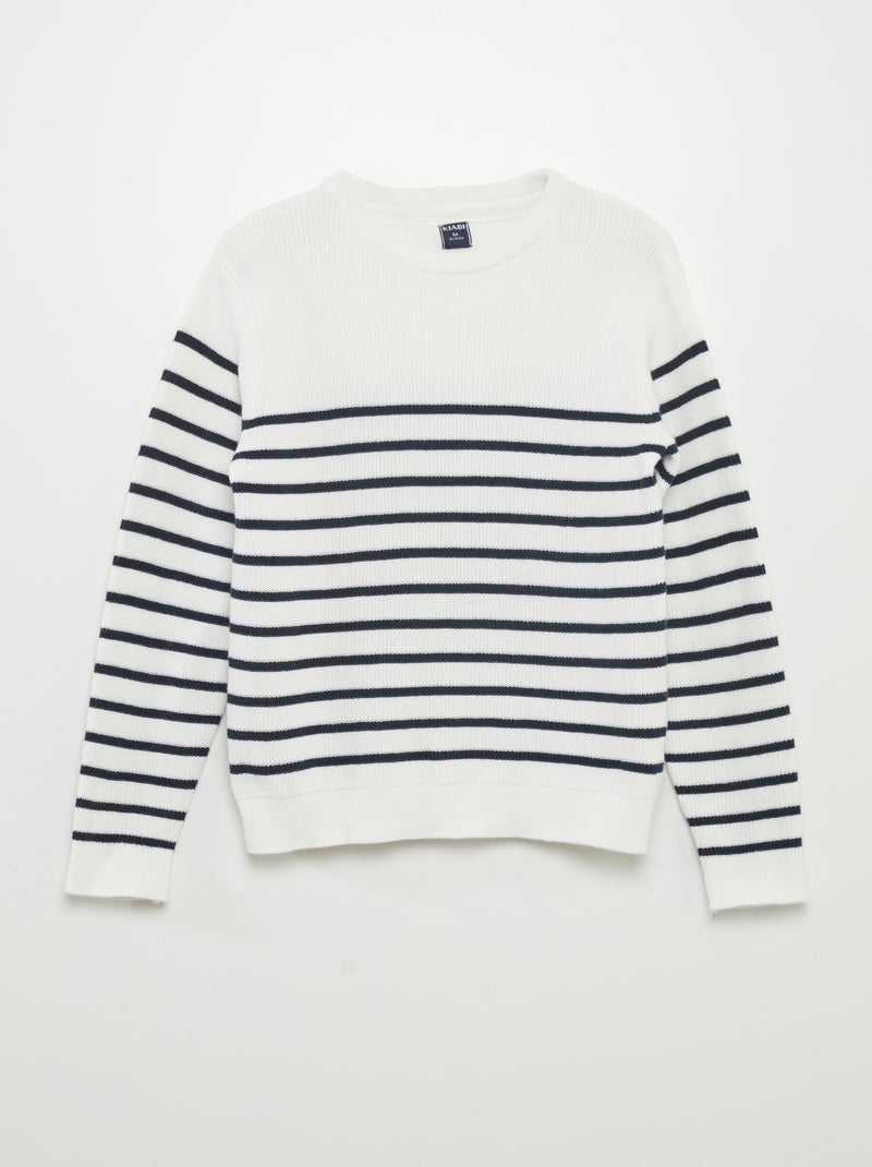Camisola nervurada estilo marinheiro BEGE - Kiabi