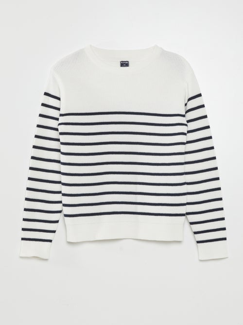 Camisola nervurada estilo marinheiro - Kiabi