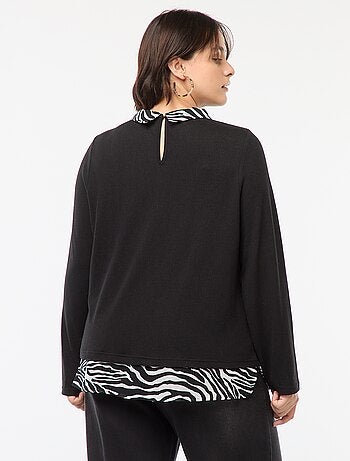 Camisola 'Only Carmakoma' efeito 2 em 1 camisa