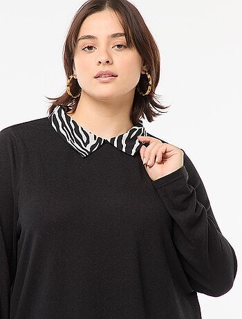 Camisola 'Only Carmakoma' efeito 2 em 1 camisa