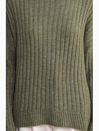 Camisola oversize canelada de gola alta mixray
