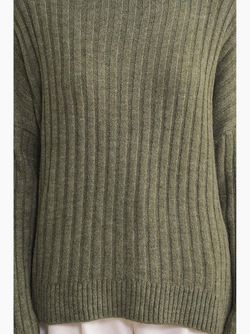 Camisola oversize canelada de gola alta mixray - Kiabi Camisola oversize canelada de gola alta mixray - Kiabi