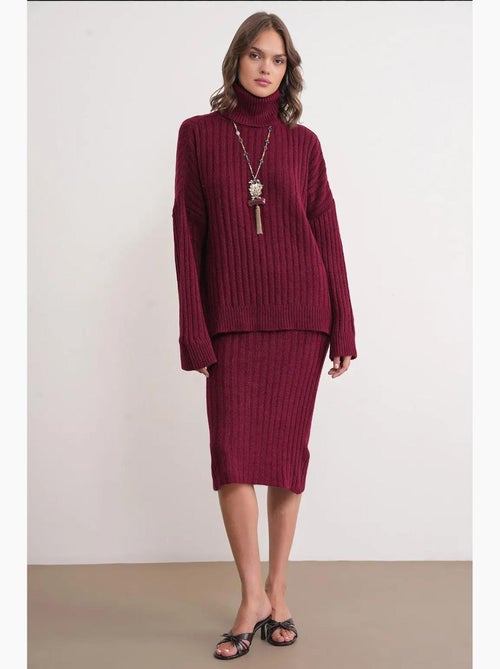 Camisola oversize canelada de gola alta mixray - Kiabi Camisola oversize canelada de gola alta mixray - Kiabi