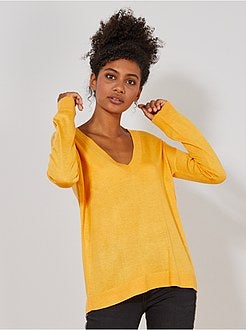 Camisola oversize com decote em V - Kiabi