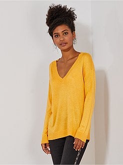 Camisola oversize com decote em V - Kiabi