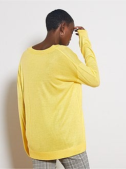 Camisola oversize com gola em V - Kiabi