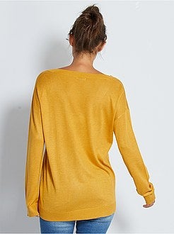 Camisola oversize com gola em V - Kiabi