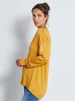 Camisola oversize com gola em V - Kiabi