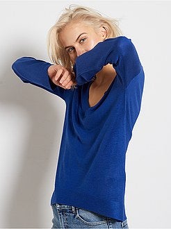 Camisola oversize com gola em V - Kiabi