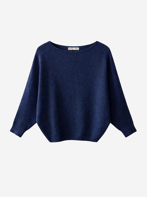 Camisola oversize de malha canelada com decote barco mixray - Kiabi Camisola oversize de malha canelada com decote barco mixray - Kiabi