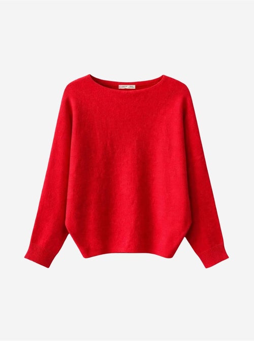 Camisola oversize de malha canelada com decote barco mixray - Kiabi Camisola oversize de malha canelada com decote barco mixray - Kiabi