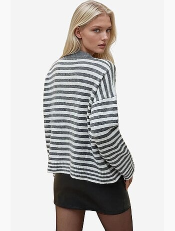 Camisola oversized às riscas com decote redondo soft-touch hiccup