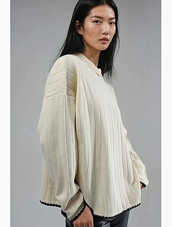 Camisola oversized com detalhe de costura my fashion