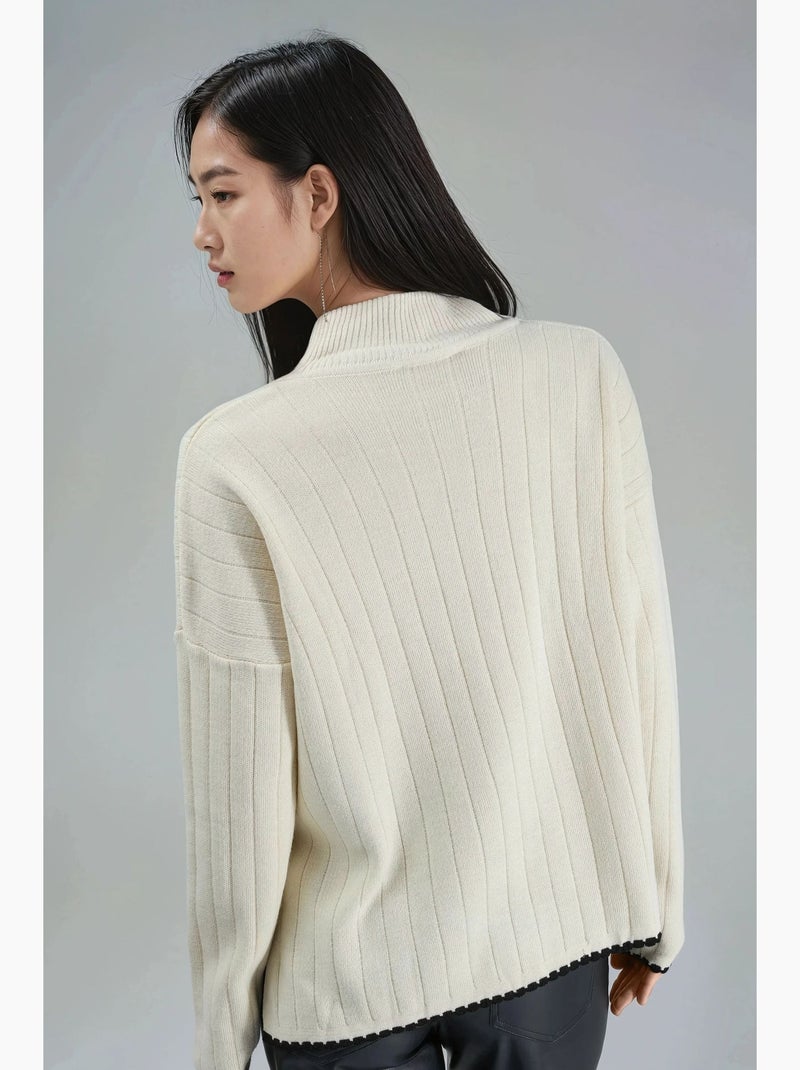 Camisola oversized com detalhe de costura my fashion Bege-argila - Kiabi