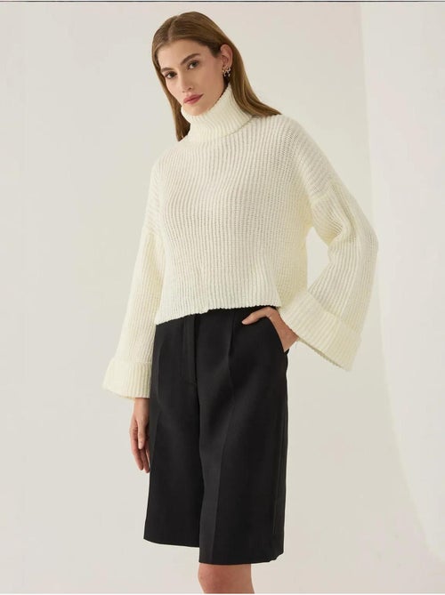 Camisola oversized de gola alta - Kiabi Camisola oversized de gola alta - Kiabi
