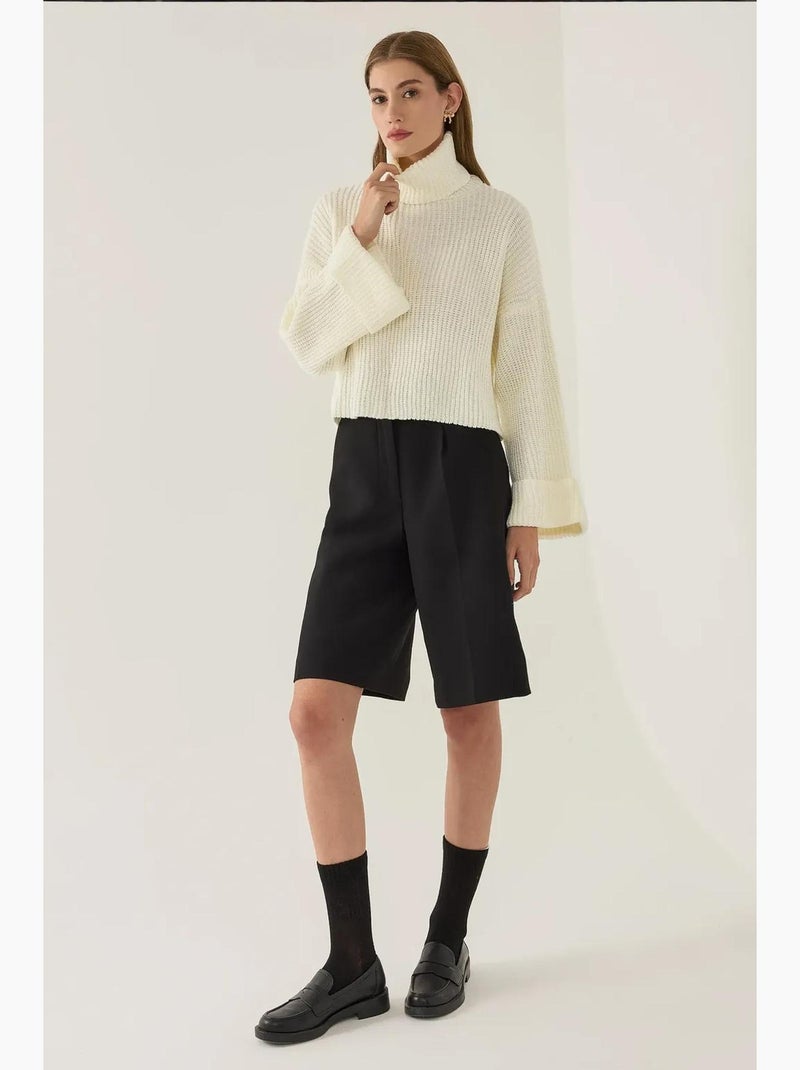 Camisola oversized de gola alta hiccup Branco - Kiabi