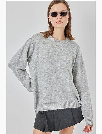 Camisola oversized de losangos com decote redondo bdart