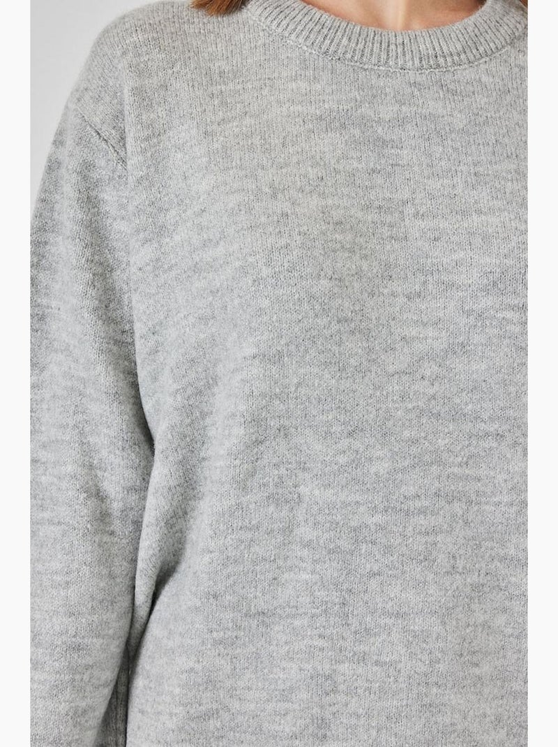Camisola oversized de losangos com decote redondo bdart Cinza claro - Kiabi