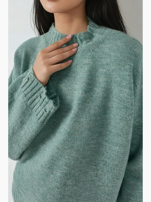 Camisola oversized de malha texturizada com decote redondo my fashion - Kiabi Camisola oversized de malha texturizada com decote redondo my fashion - Kiabi