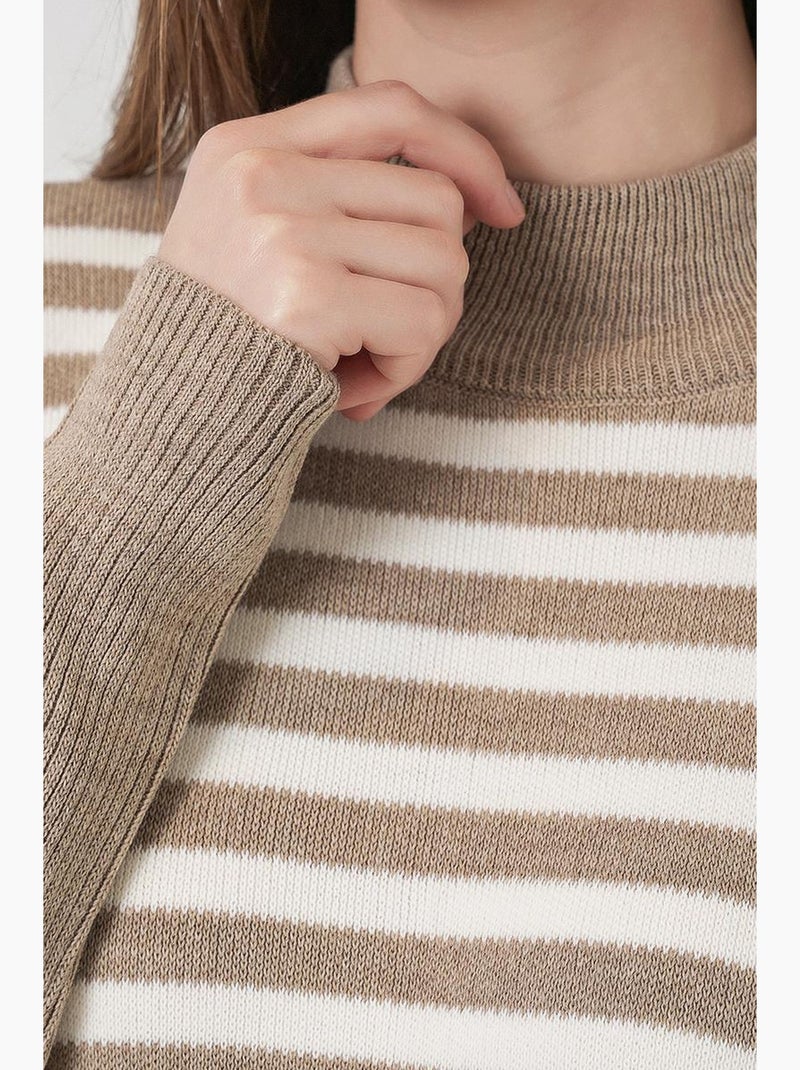Camisola oversized em acrílico com gola redonda bdart Areia - Kiabi