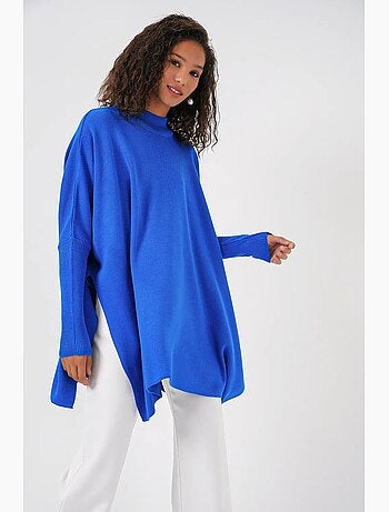 Camisola oversized em acrílico com gola redonda bdart